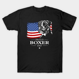 Proud Boxer Dog Dad American Flag patriotic dog T-Shirt